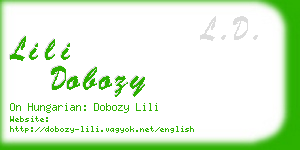 lili dobozy business card